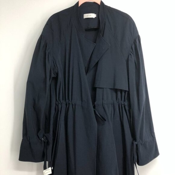 A.L.C.  Bristol Trench wool blend drawstring coat in Midnight navy blue size 10 - Picture 12 of 16